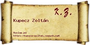 Kupecz Zoltán névjegykártya