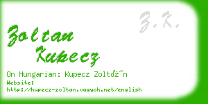 zoltan kupecz business card